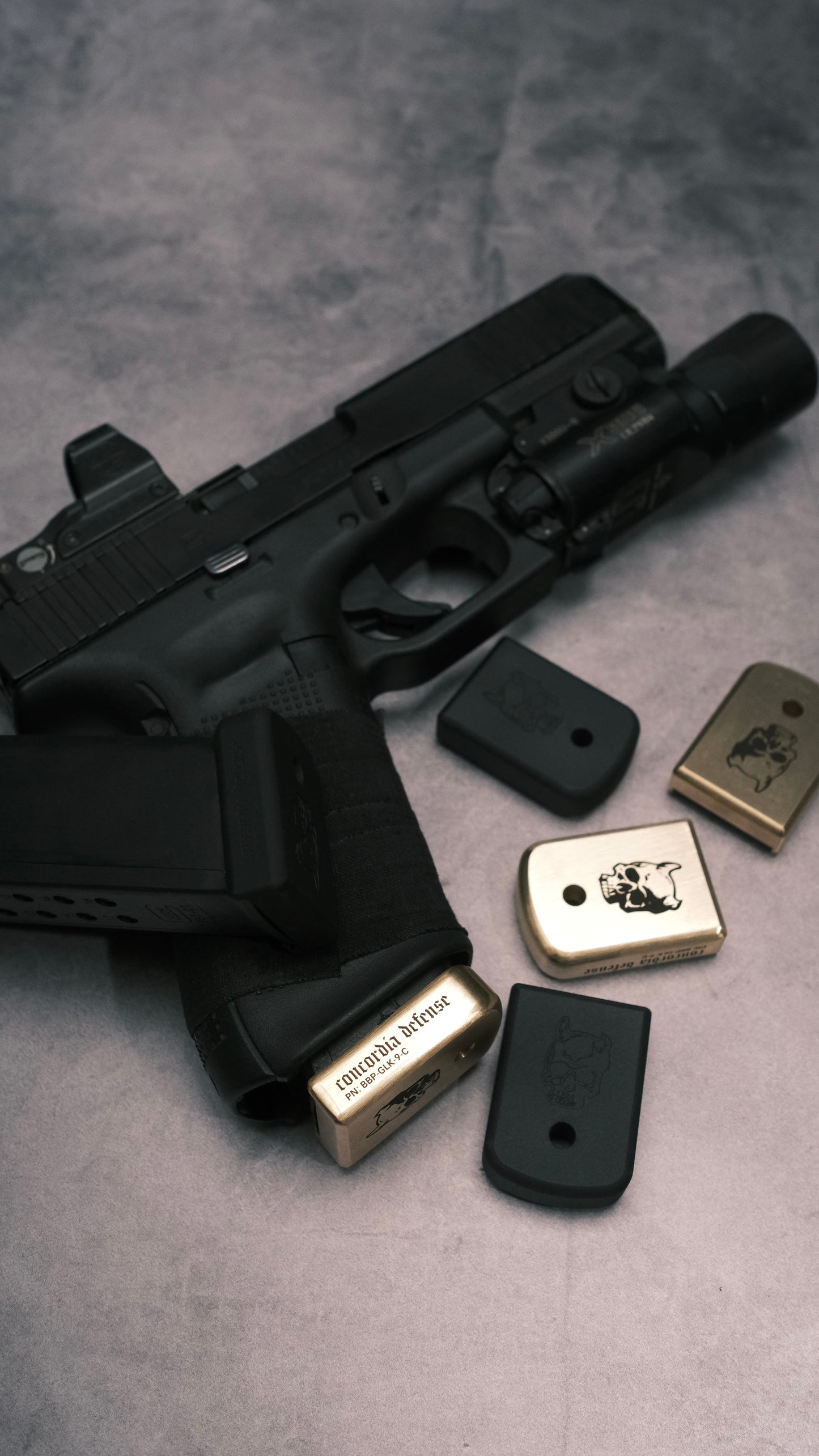 Concordia x Triarc        Glock Magazine Brass Basepads 9/40